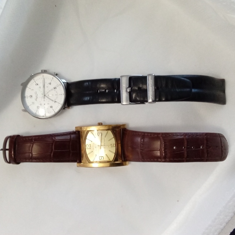Gold and Black Leather Watches Kennth Cole/Carlos Santana - Picture 2 of 3